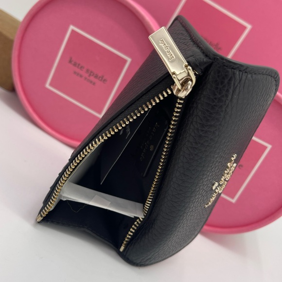 Kate Spade Dumpling Small Pebble Leather Flap Card Holder Wallet 
Black 
NWT - Picture 15 of 16